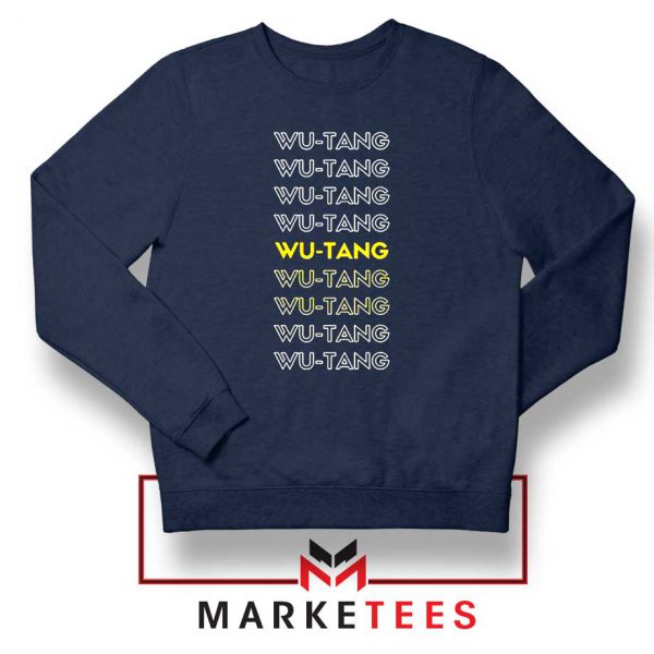 Typography Rapper Group Navy Blue Sweatshirt