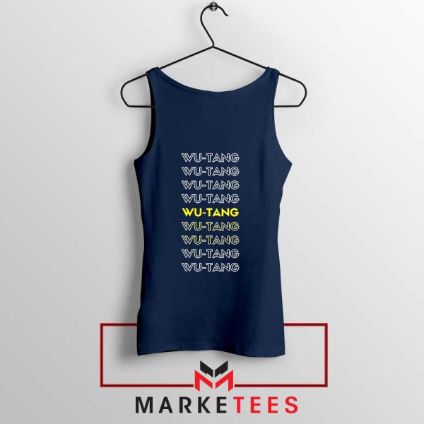Typography Rapper Group Navy Blue Tank Top