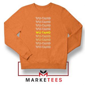 Typography Rapper Group Orange Sweatshirt