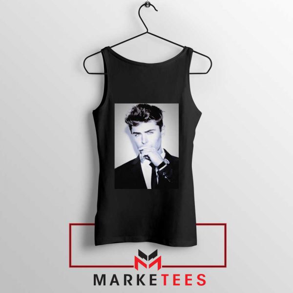 Zac Efron American Actor Black Tank Top