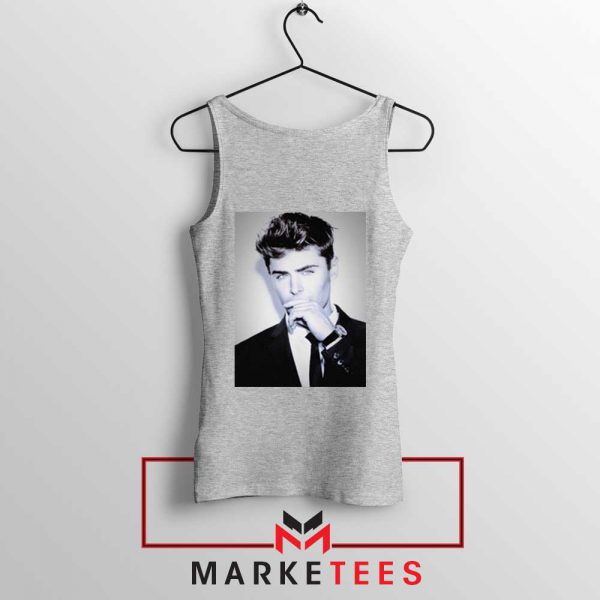 Zac Efron American Actor Sport Grey Tank Top