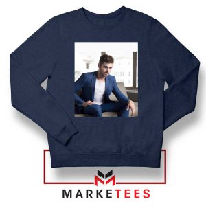 Zac Efron Richard Samuels Navy Blue Sweatshirt