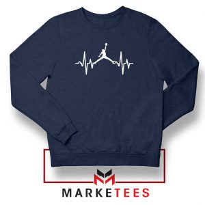 Basketball Heartbeat Dunk Navy Blue Sweatshirt