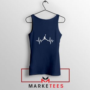 Basketball Heartbeat Dunk Navy Blue Tank Top