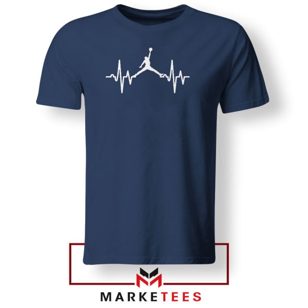 Basketball Heartbeat Dunk Navy Blue Tshirt