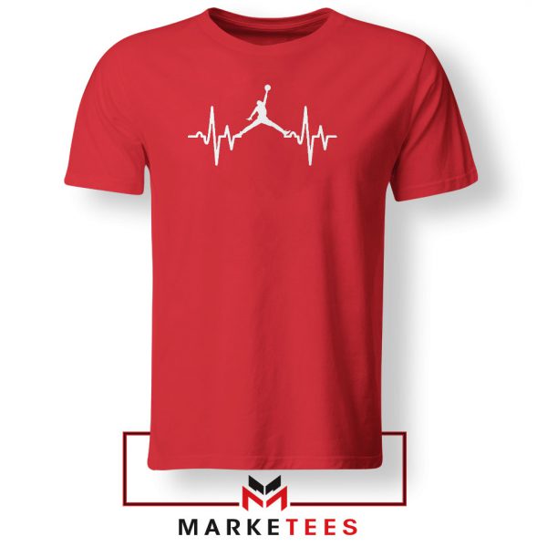 Basketball Heartbeat Dunk Red Tshirt