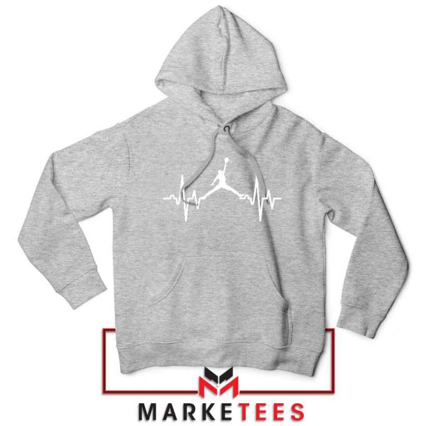 Basketball Heartbeat Dunk Sport Grey Hoodie