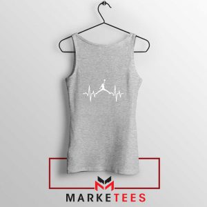 Basketball Heartbeat Dunk Sport Grey Tank Top