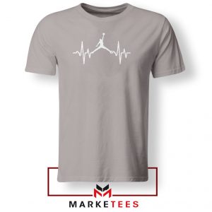 Basketball Heartbeat Dunk Sport Grey Tshirt