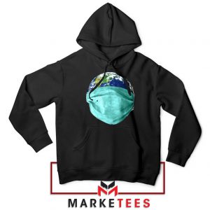 Earth Mask Coronavirus Black Hoodie