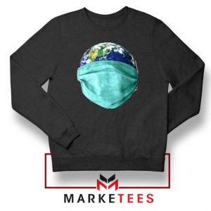 Earth Mask Coronavirus Black Sweatshirt