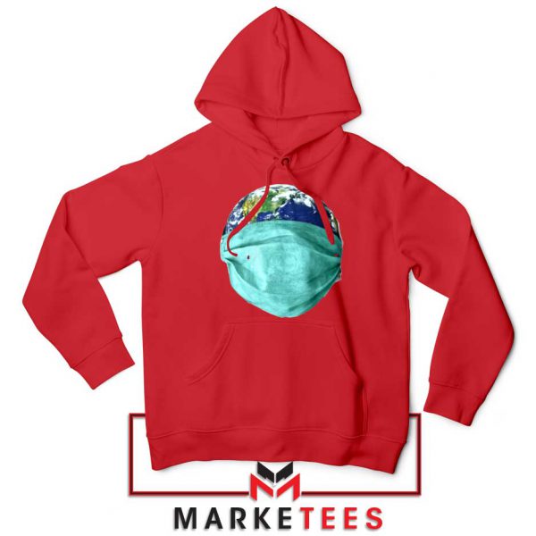 Earth Mask Coronavirus Red Hoodie