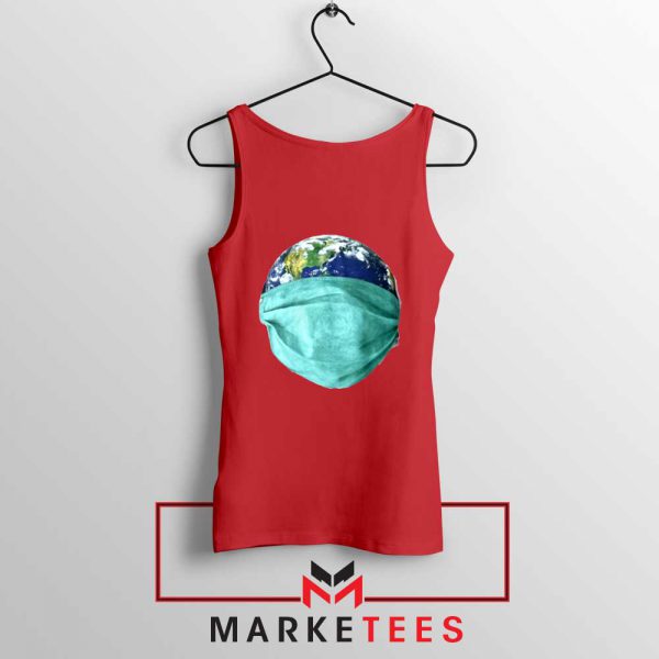 Earth Mask Coronavirus Red Tank Top