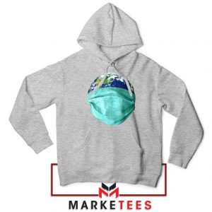 Earth Mask Coronavirus Sport Grey Hoodie