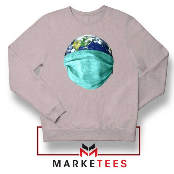 Earth Mask Coronavirus Sport Grey Sweatshirt