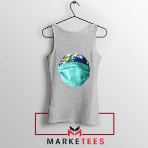 Earth Mask Coronavirus Sport Grey Tank Top