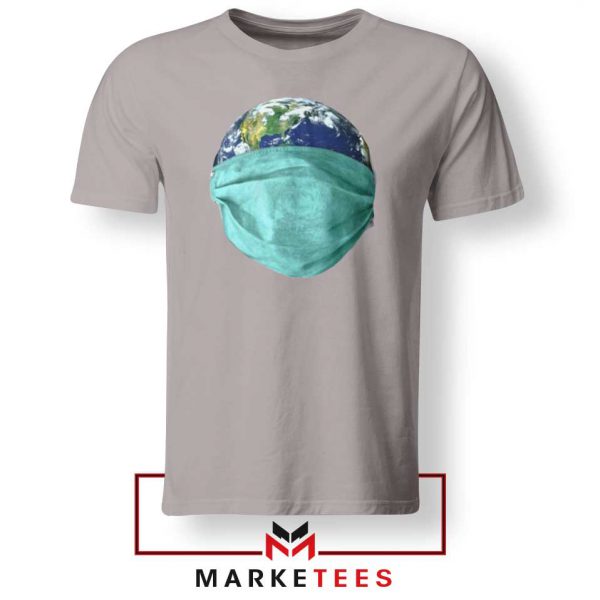 Earth Mask Coronavirus Sport Grey Tshirt