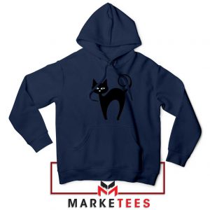 Glowing Cat Eyes Navy Blue Hoodie