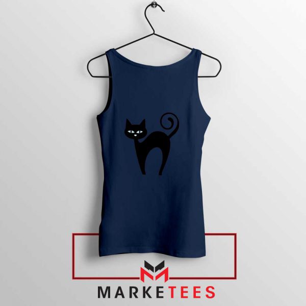 Glowing Cat Eyes Navy Blue Tank Top