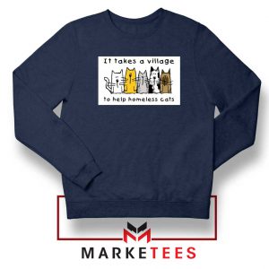 It Takes Village Cat Navy Blue Sweatshirt