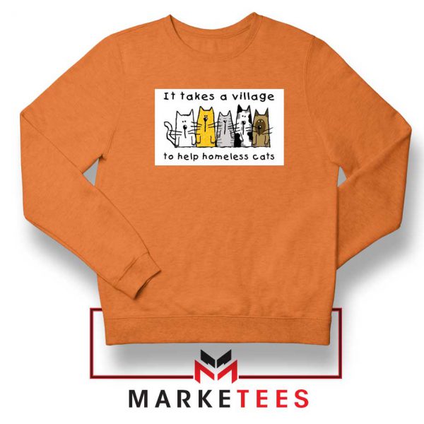 It Takes Village Cat Orange Sweatshirt