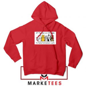 It Takes Village Cat Red Hoodie