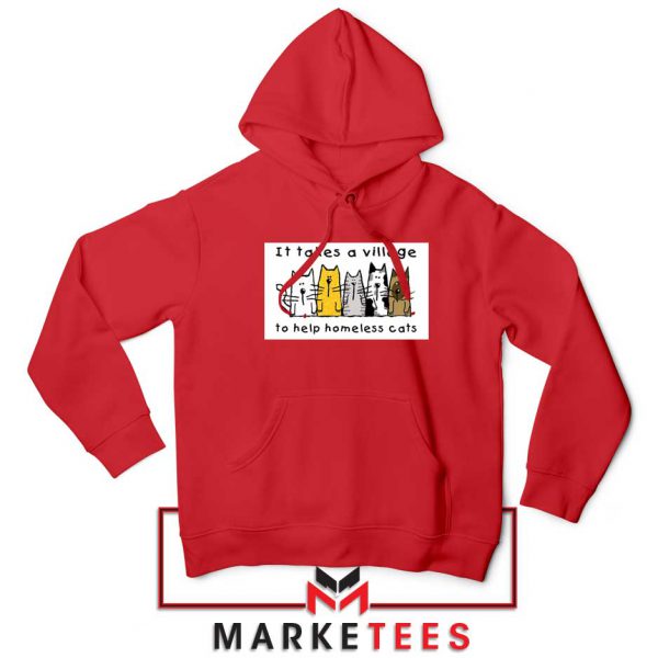 It Takes Village Cat Red Hoodie