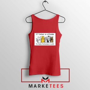 It Takes Village Cat Red Tank Top