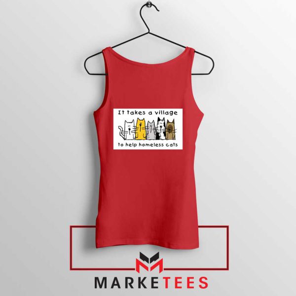 It Takes Village Cat Red Tank Top