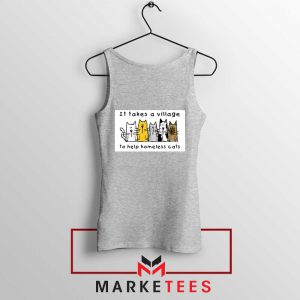 It Takes Village Cat Sport Grey Tank Top