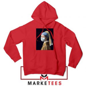 Mask Girl Coronavirus Red Hoodie