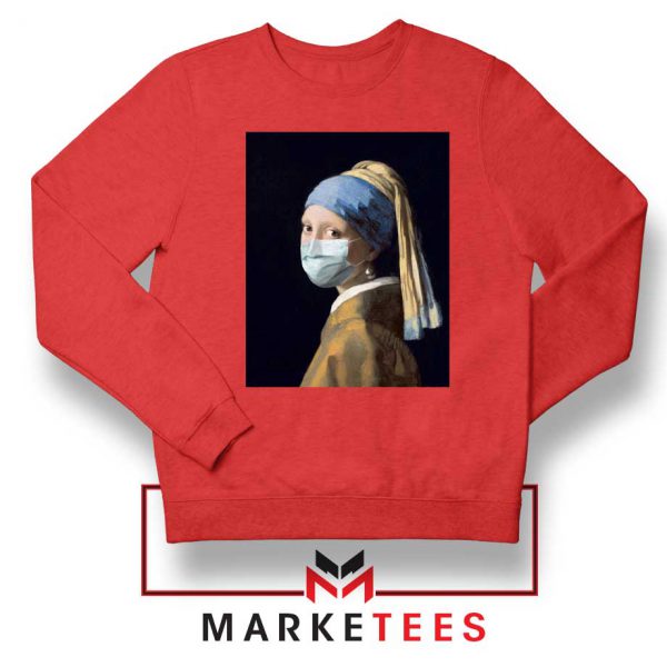 Mask Girl Coronavirus Red Sweatshirt