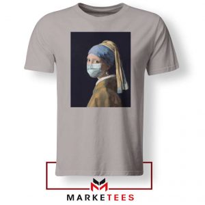 Mask Girl Coronavirus Sport Grey Tshirt