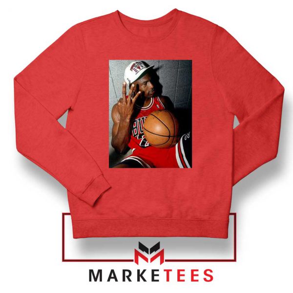 Michael Jordan Three Peat Red Sweatshirt