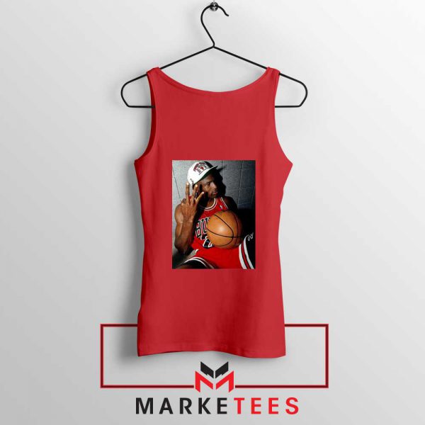 Michael Jordan Three Peat Red Tank Top