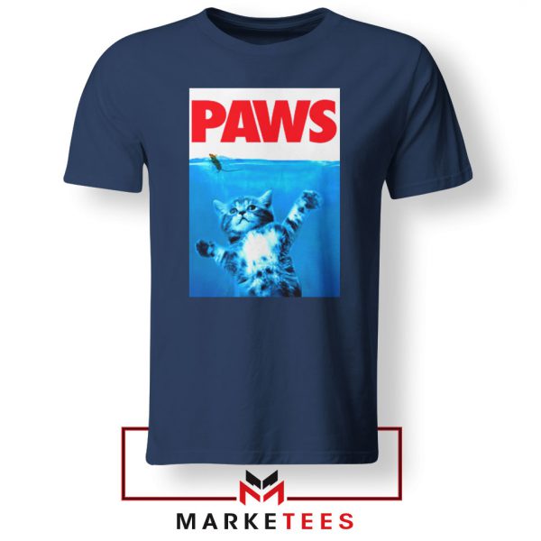 Paws Cat and Mouse Navy Blue Tshirt