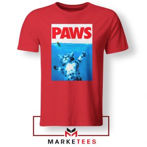 Paws Cat and Mouse Red Tshirt