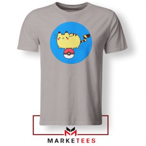 Pikachu Cat Sport Grey Tshirt