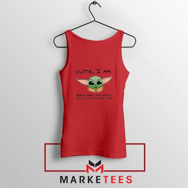 Social Distancing Child Alien Red Tank Top