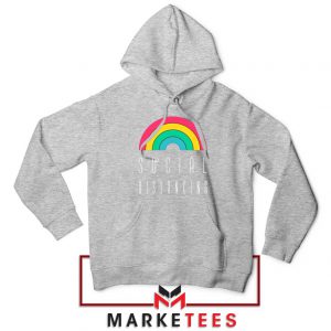 Social Distancing Rainbow Sport Grey Hoodie