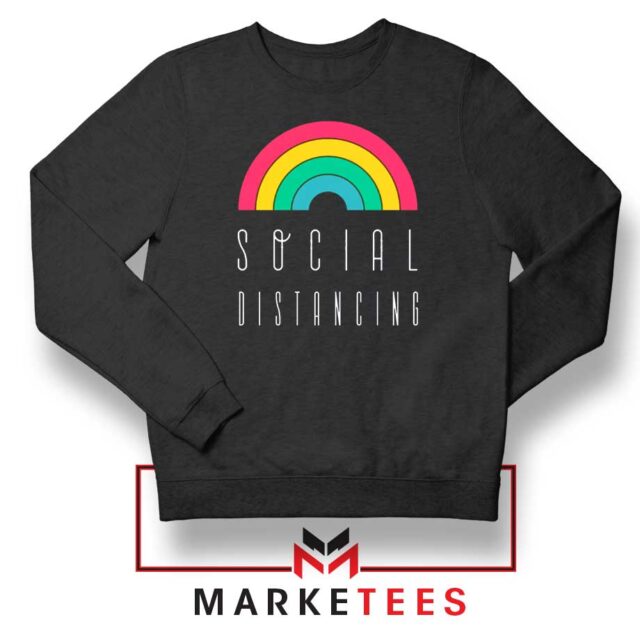 Social Distancing Rainbow Sweatshirt Quarantine Sweaters S-2XL
