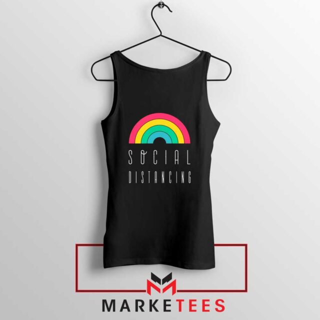 Social Distancing Rainbow Tank Top Quarantine Tops - Limited