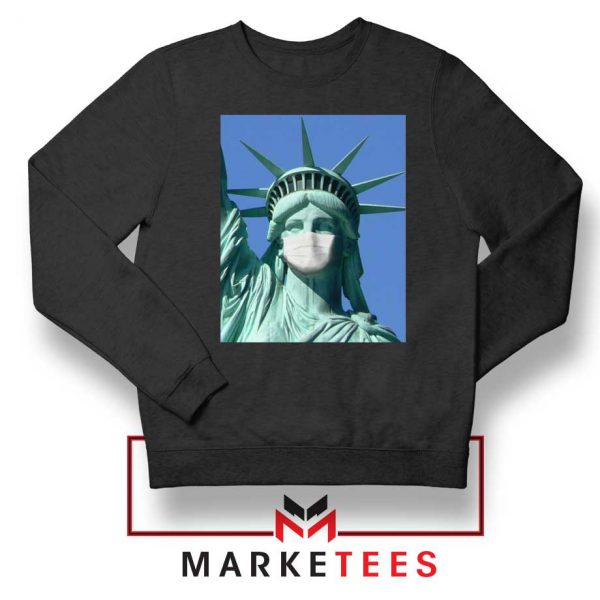 Statue of Liberty Mask Black Sweatshirt