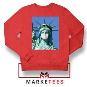 Statue of Liberty Mask Red Sweatshirt