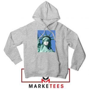 Statue of Liberty Mask Sport Grey Hoodie