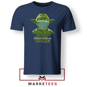 Stay Home Yoda Navy Blue Tshirt