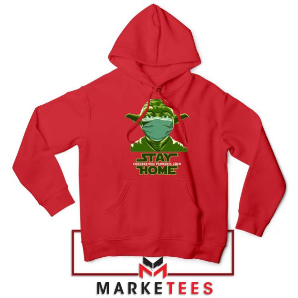 Stay Home Yoda Red Hoodie