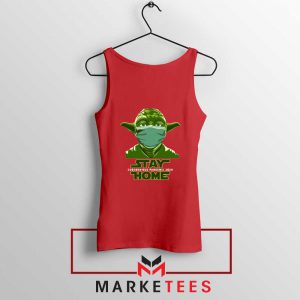 Stay Home Yoda Red Tank Top