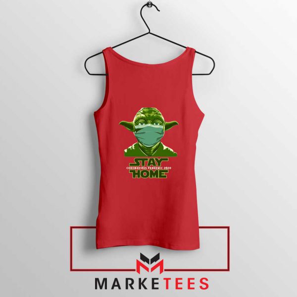 Stay Home Yoda Red Tank Top