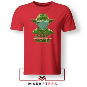 Stay Home Yoda Red Tshirt